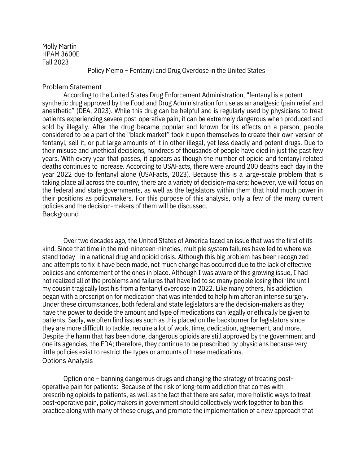 Preview of Policy Memo